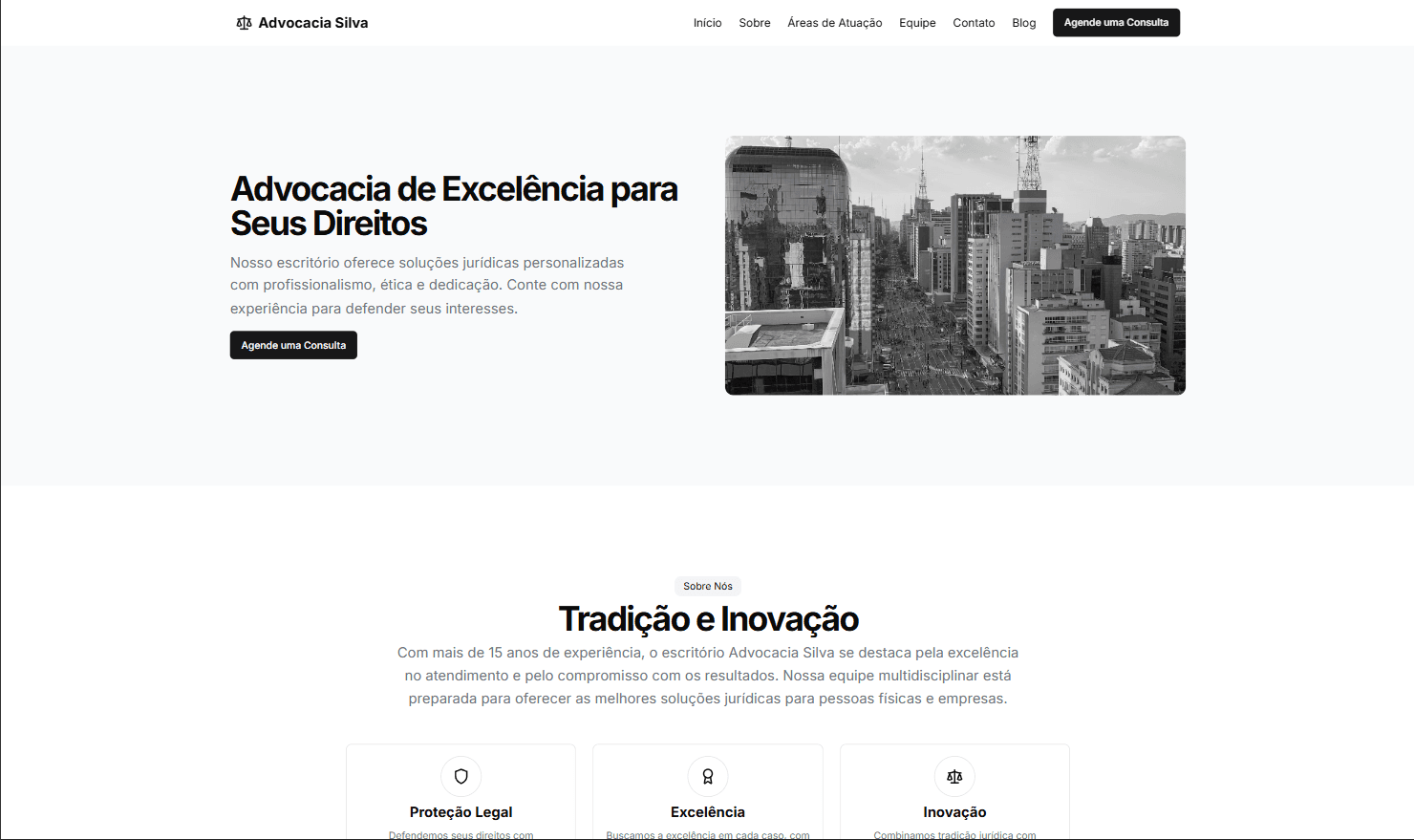 Landing page para banca de advogados.